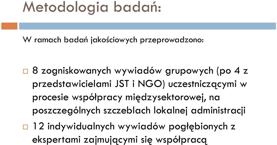 procesie współpracy międzysektorowej, na poszczególnych szczeblach lokalnej