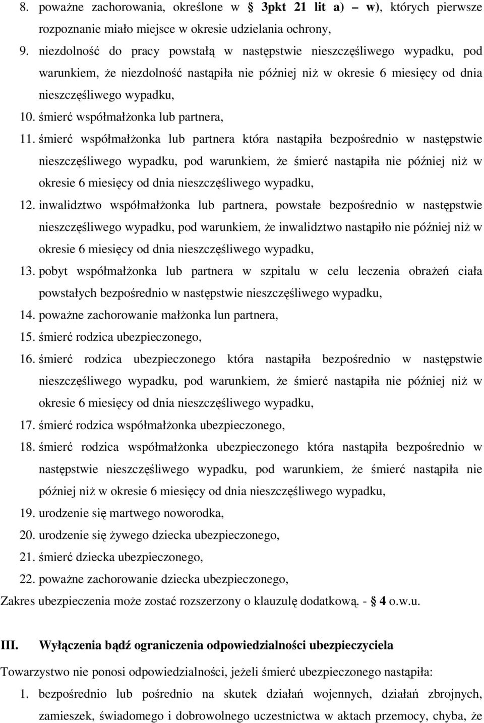 śmierć współmałżonka lub partnera, 11.