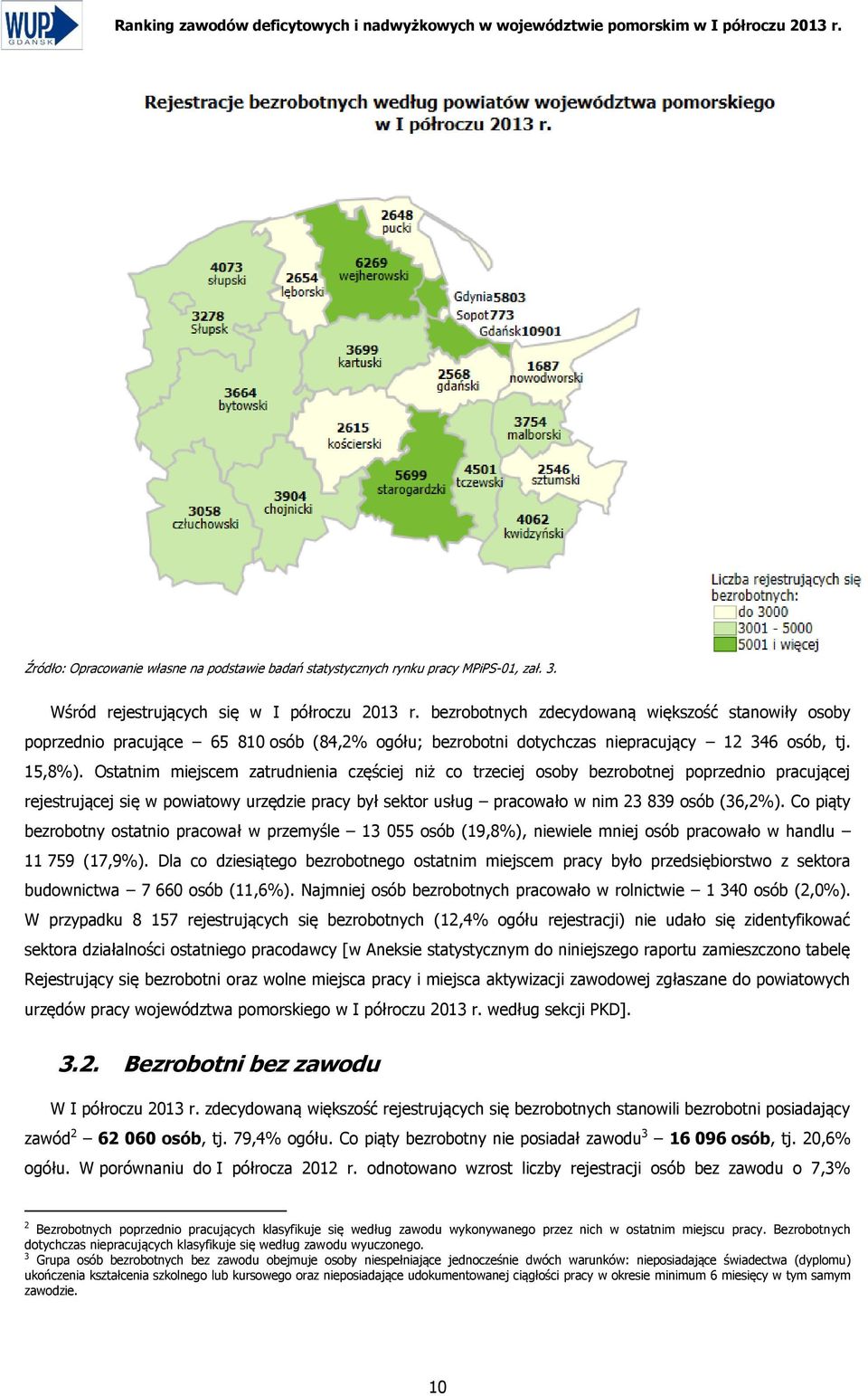 Ostatnim miejscem zatrudnienia częściej niż co trzeciej osoby bezrobotnej poprzednio pracującej rejestrującej się w powiatowy urzędzie pracy był sektor usług pracowało w nim 23 839 osób (36,2%).