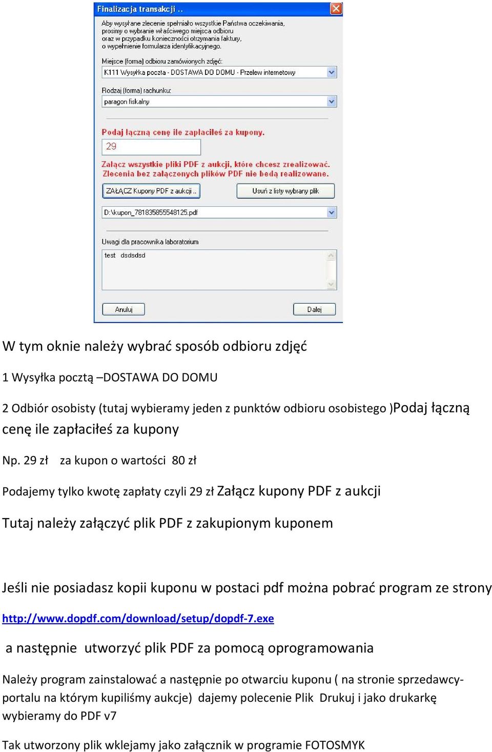 postaci pdf można pobrać program ze strony http://www.dopdf.com/download/setup/dopdf-7.