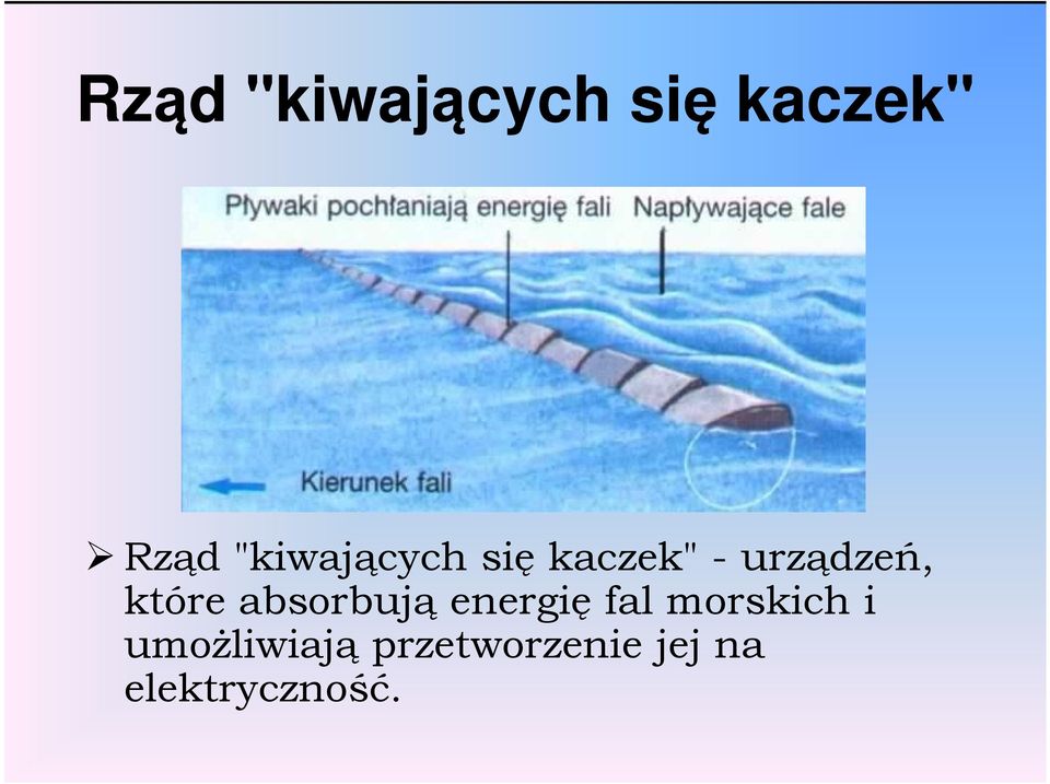 które absorbują energię fal morskich i