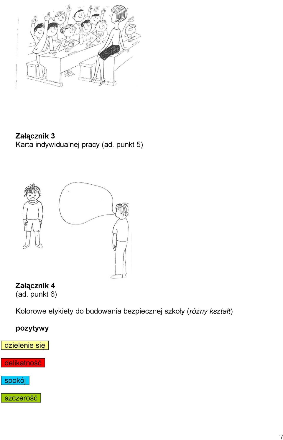 punkt 6) Kolorowe etykiety do budowania