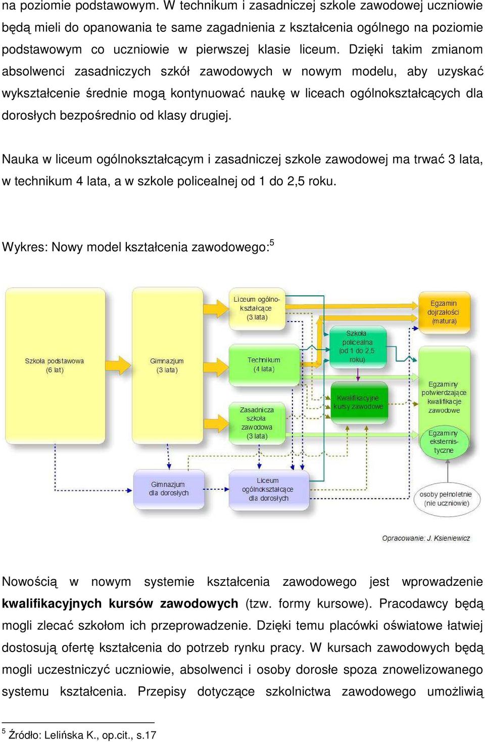 Dzięki takim zmianom absolwenci zasadniczych szkół zawodowych w nowym modelu, aby uzyskać wykształcenie średnie mogą kontynuować naukę w liceach ogólnokształcących dla dorosłych bezpośrednio od klasy