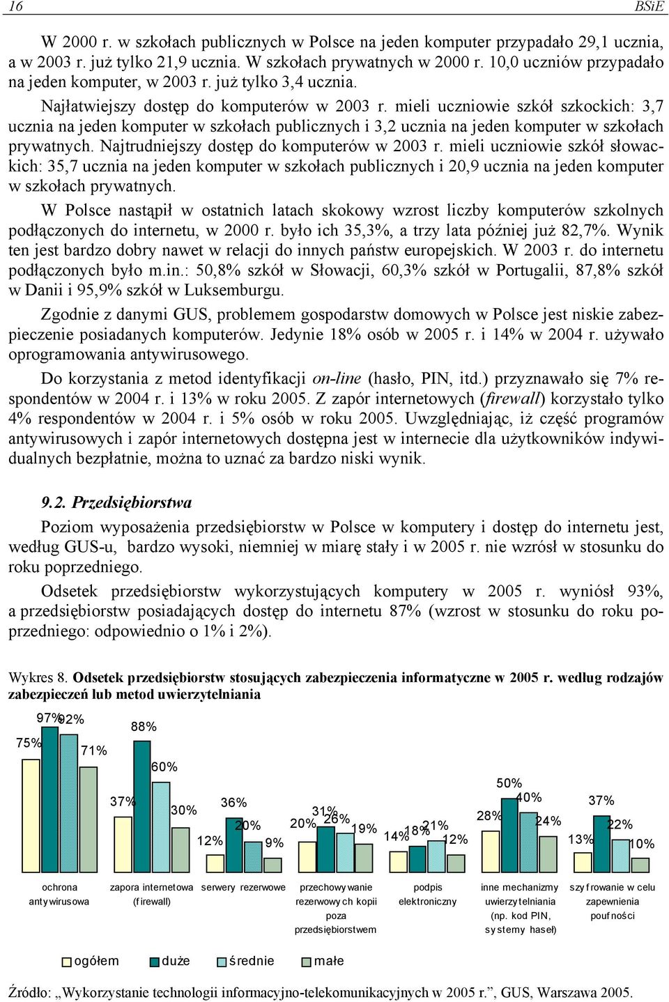 mieli uczniowie szkół szkockich: 3,7 ucznia na jeden komputer w szkołach publicznych i 3,2 ucznia na jeden komputer w szkołach prywatnych. Najtrudniejszy dostęp do komputerów w 2003 r.