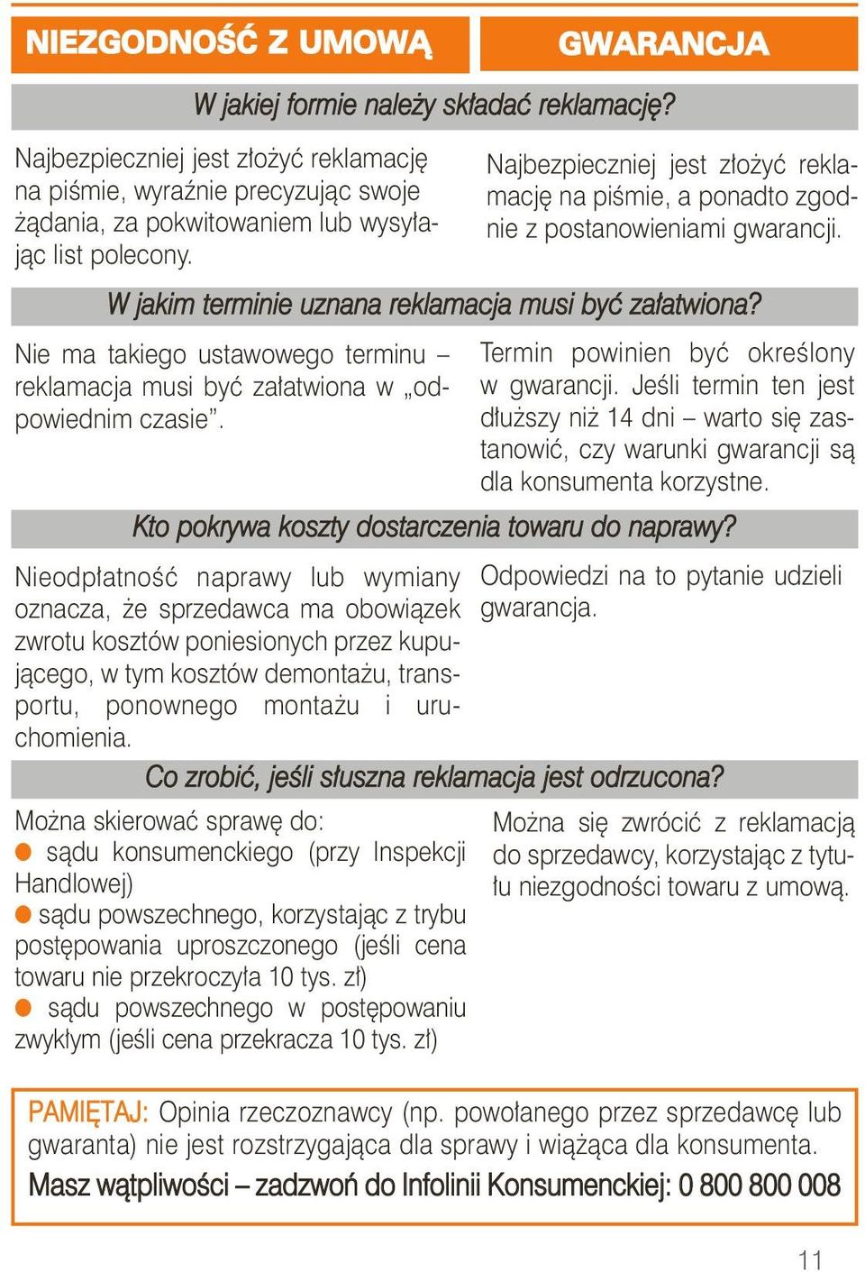 Nie ma takiego ustawowego termiu reklamacja musi być załatwioa w odpowiedim czasie. Termi powiie być określoy w gwaracji.