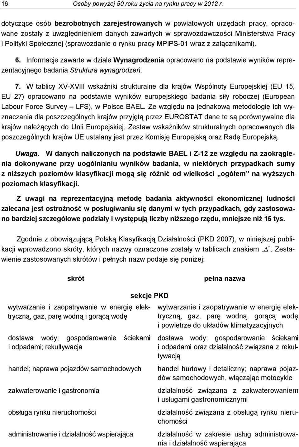 (sprawozdanie o rynku pracy MPiPS-01 wraz z załącznikami). 6. Informacje zawarte w dziale Wynagrodzenia opracowano na podstawie wyników reprezentacyjnego badania Struktura wynagrodzeń. 7.