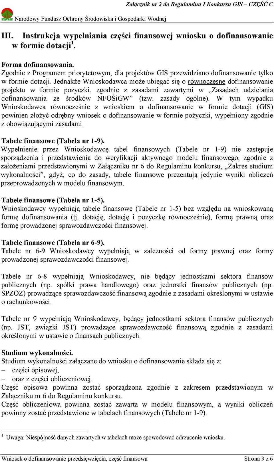 JednakŜe Wnioskodawca moŝe ubiegać się o równoczesne dofinansowanie projektu w formie poŝyczki, zgodnie z zasadami zawartymi w Zasadach udzielania dofinansowania ze środków NFOŚiGW (tzw.