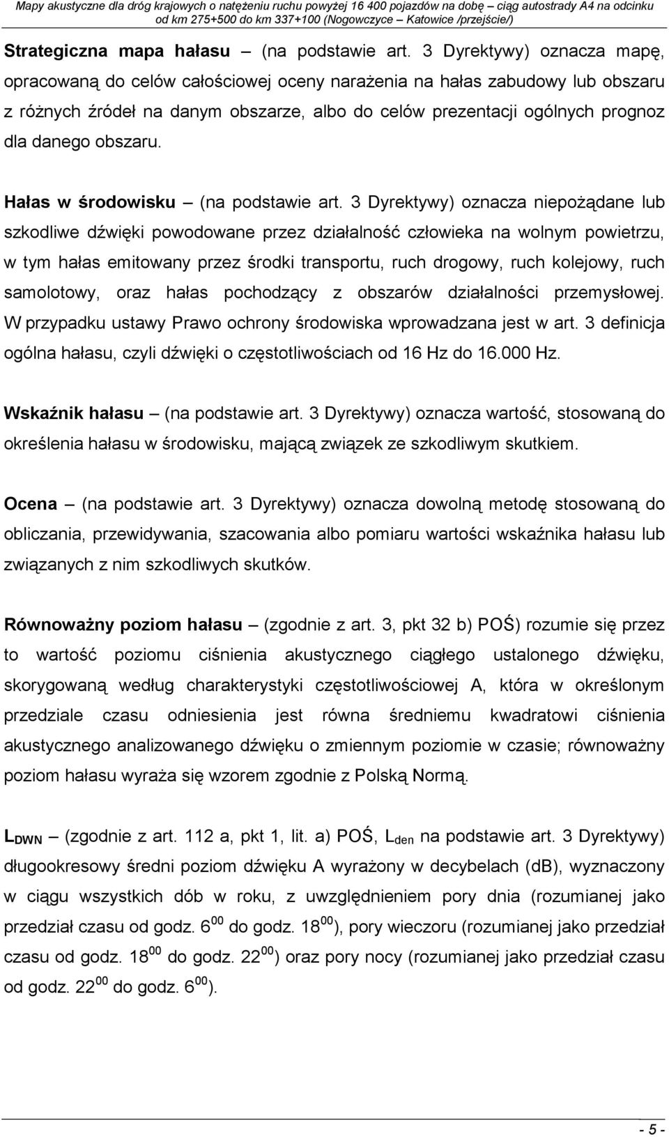 obszaru. Hałas w środowisku (na podstawie art.