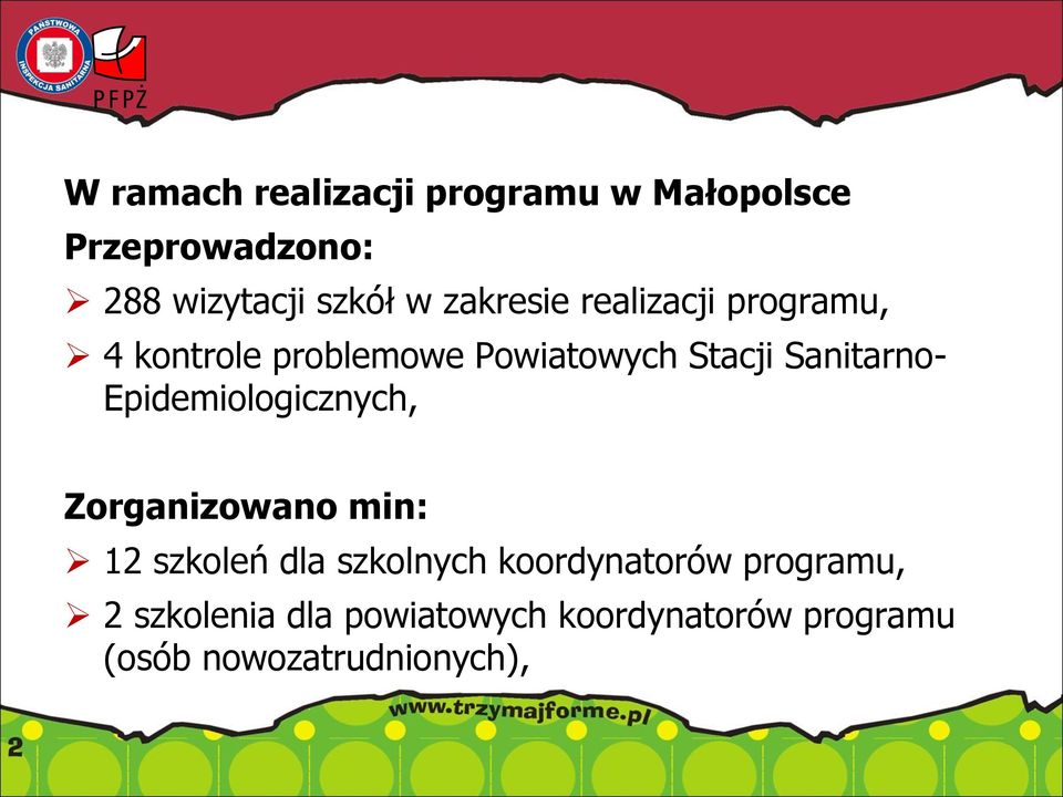 Epidemiologicznych, Zorganizowano min: 12 szkoleń dla szkolnych koordynatorów