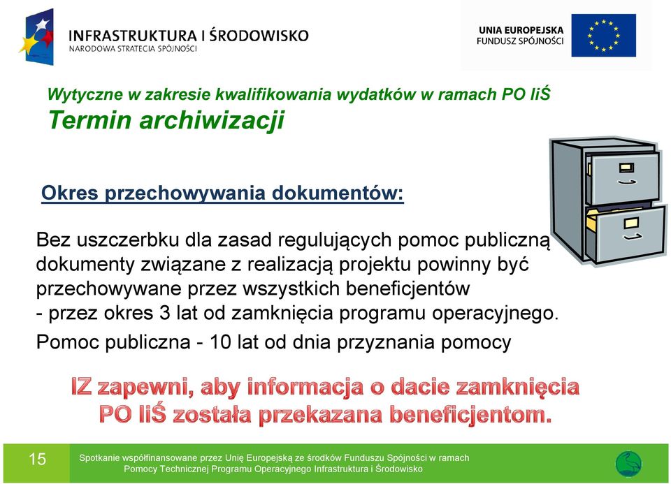 beneficjentów - przez okres 3 lat od zamknięcia programu operacyjnego.