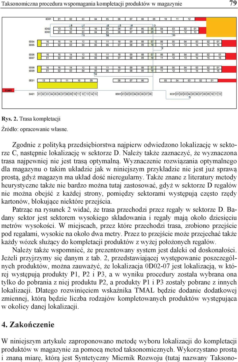 Wyznaczenie rozwiązania optymalnego dla magazynu o takim układzie jak w niniejszym przykładzie nie jest już sprawą prostą, gdyż magazyn ma układ dość nieregularny.