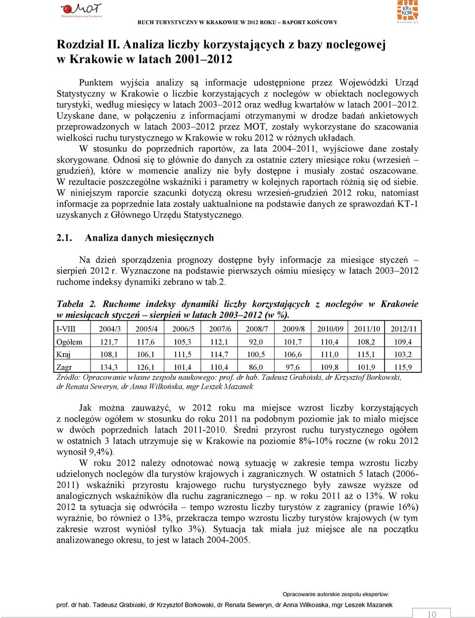 noclegów w obiektach noclegowych turystyki, według miesięcy w latach 23 212 oraz według kwartałów w latach 21 212.