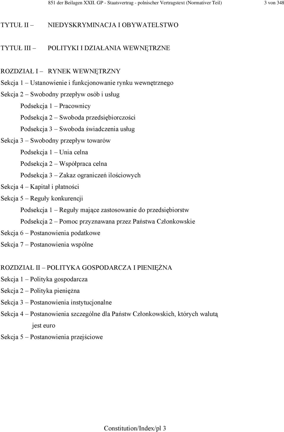 Ustanowienie i funkcjonowanie rynku wewnętrznego Sekcja 2 Swobodny przepływ osób i usług Podsekcja 1 Pracownicy Podsekcja 2 Swoboda przedsiębiorczości Podsekcja 3 Swoboda świadczenia usług Sekcja 3