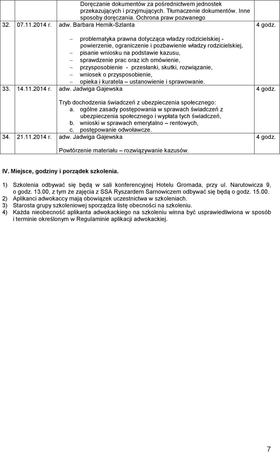 ich omówienie, przysposobienie - przesłanki, skutki, rozwiązanie, wniosek o przysposobienie, opieka i kuratela ustanowienie i sprawowanie. 33. 14.11.2014 r. adw.