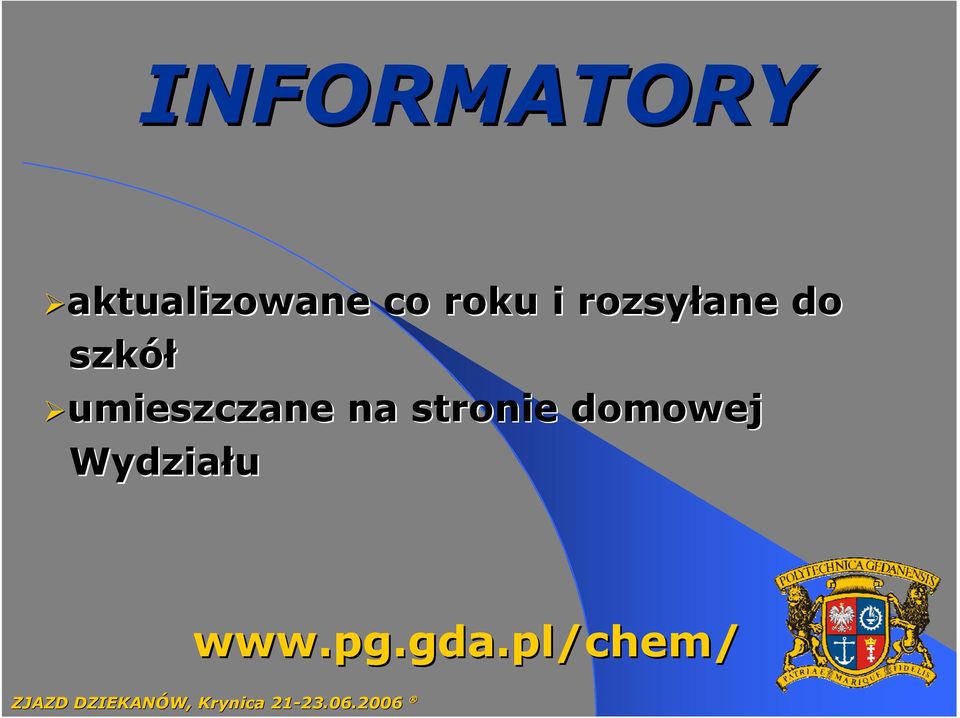 umieszczane na stronie