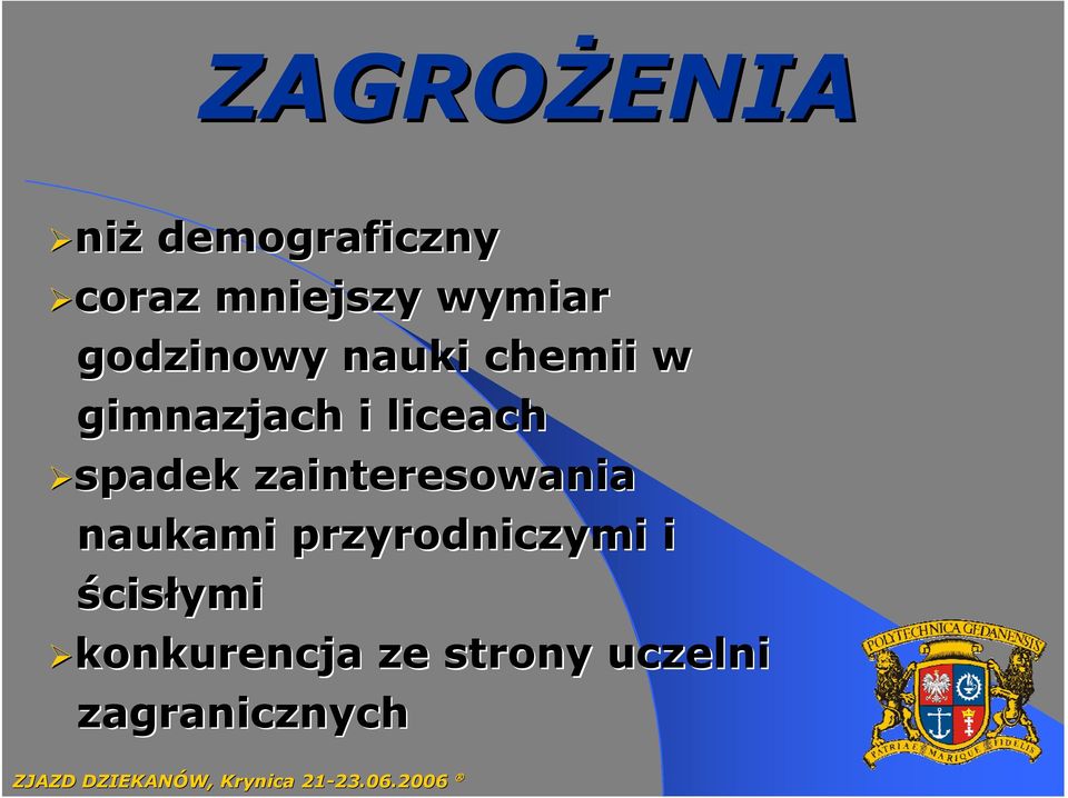 liceach spadek zainteresowania naukami
