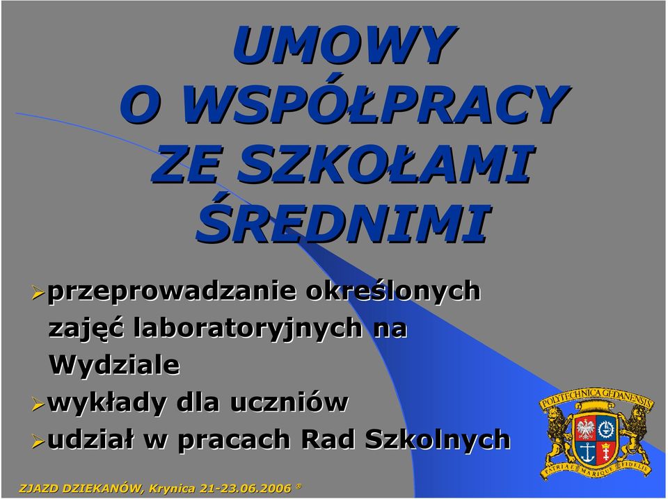 zajęć laboratoryjnych na Wydziale