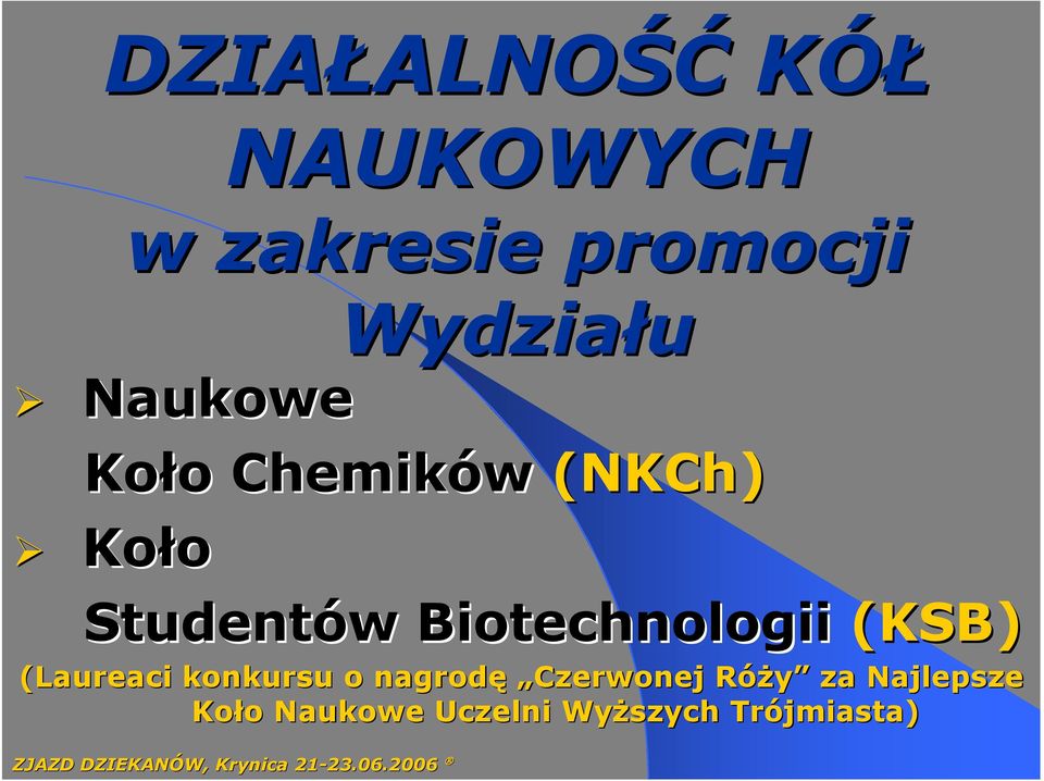 Biotechnologii (KSB) (Laureaci konkursu o nagrodę