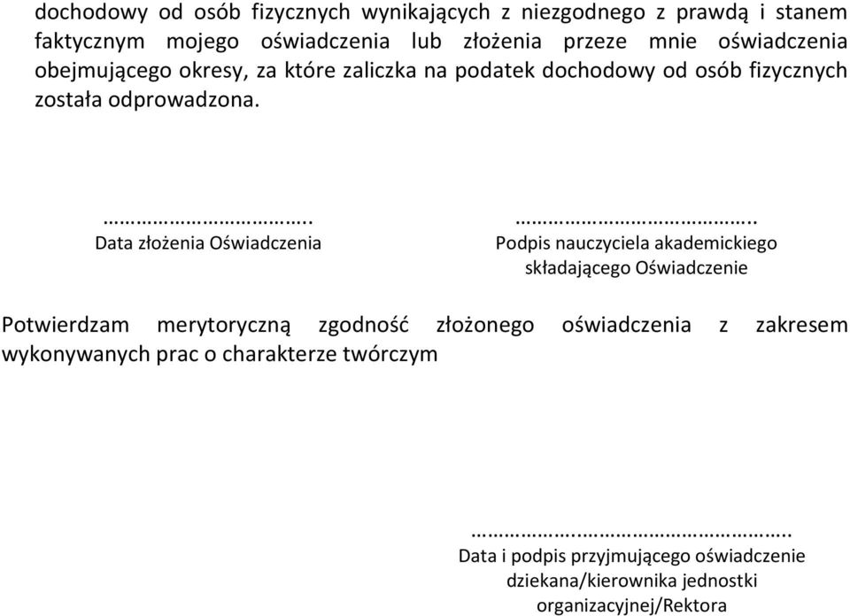 .. Data złożenia Oświadczenia.