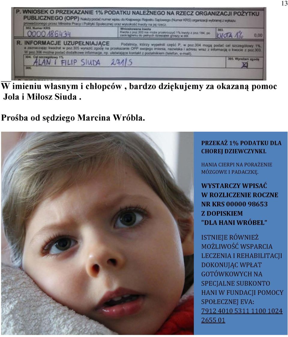okazaną pomoc Jola i Miłosz