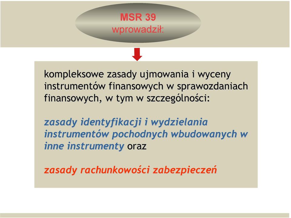 szczególności: zasady identyfikacji i wydzielania instrumentów