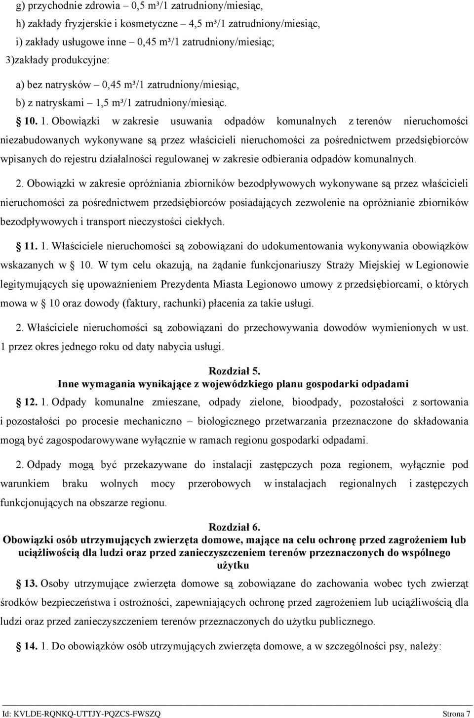 5 m³/1 zatrudniony/miesiąc. 10