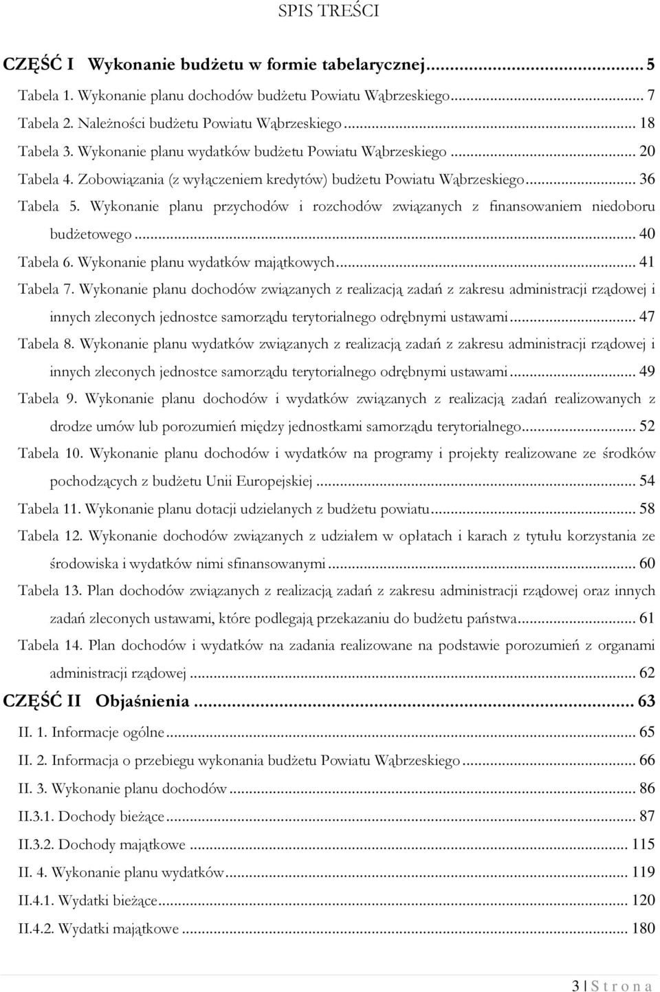 Wykonanie planu przychodów i rozchodów związanych z finansowaniem niedoboru budżetowego... 40 Tabela 6. Wykonanie planu wydatków majątkowych... 41 Tabela 7.