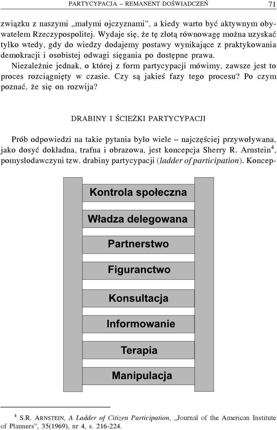 Niezależnie jednak, o której z form partycypacji mówimy, zawsze jest to proces rozciągnięty w czasie. Czy są jakieś fazy tego procesu? Po czym poznać, że sięon rozwija?