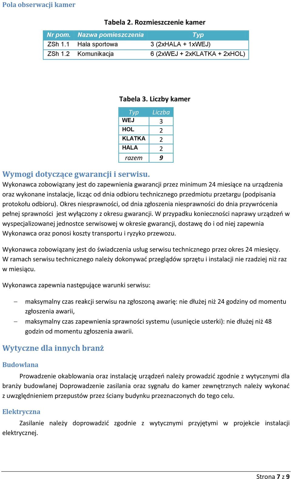 Wykonawca zobowiązany jest do zapewnienia gwarancji przez minimum 24 miesiące na urządzenia oraz wykonane instalacje, licząc od dnia odbioru technicznego przedmiotu przetargu (podpisania protokołu