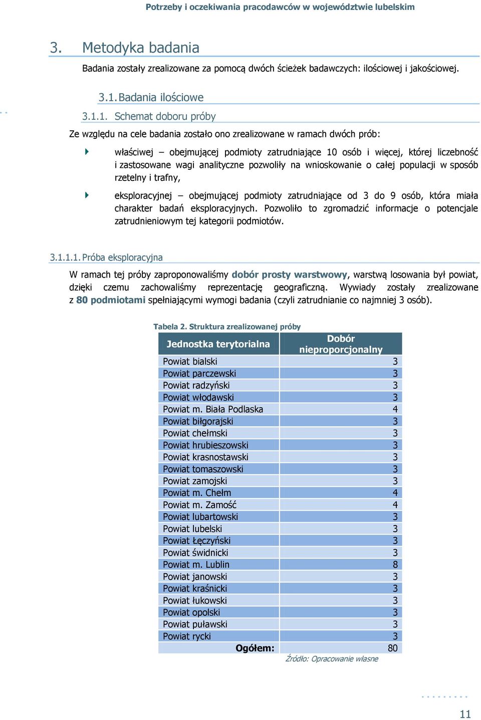 1. Schemat doboru próby Ze względu na cele badania zostało ono zrealizowane w ramach dwóch prób: właściwej obejmującej podmioty zatrudniające 10 osób i więcej, której liczebność i zastosowane wagi