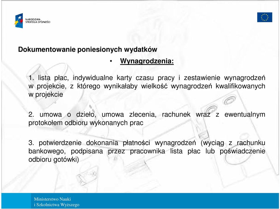 wynagrodzeń kwalifikowanych w projekcie 2.