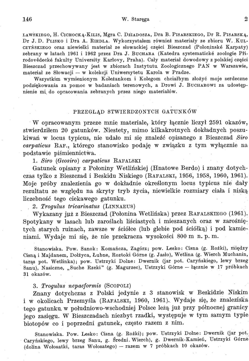 BUCHARA (Katedra systematick6 zoologie Pfirodov8deck6 fakulty University Karlovy, Praha).