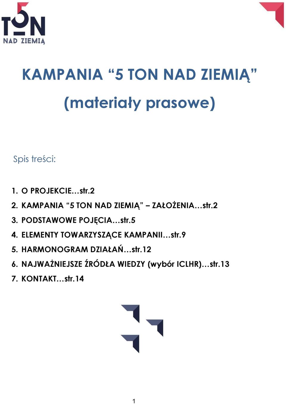 PODSTAWOWE POJĘCIA str.5 4. ELEMENTY TOWARZYSZĄCE KAMPANII str.9 5.