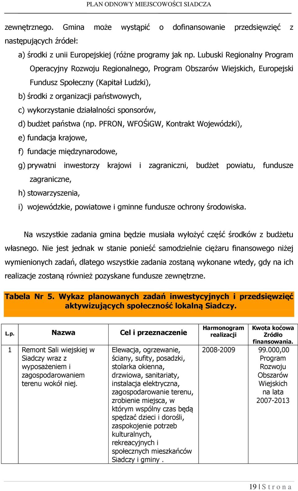 działalności sponsorów, d) budżet państwa (np.