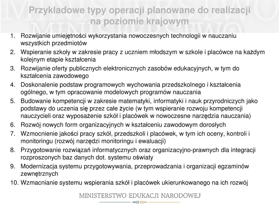 Rozwijanie oferty publicznych elektronicznych zasobów edukacyjnych, w tym do kształcenia zawodowego 4.