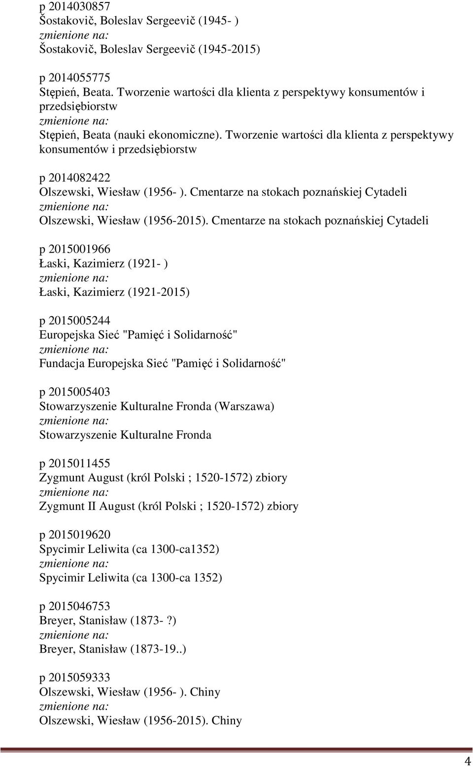 Tworzenie wartości dla klienta z perspektywy konsumentów i przedsiębiorstw p 2014082422 Olszewski, Wiesław (1956- ). Cmentarze na stokach poznańskiej Cytadeli Olszewski, Wiesław (1956-2015).