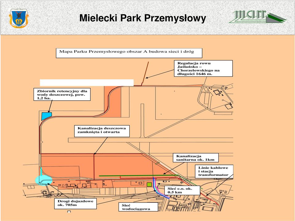 Zbiornik retencyjny dla wody deszczowej, pow. 1,2 ha.