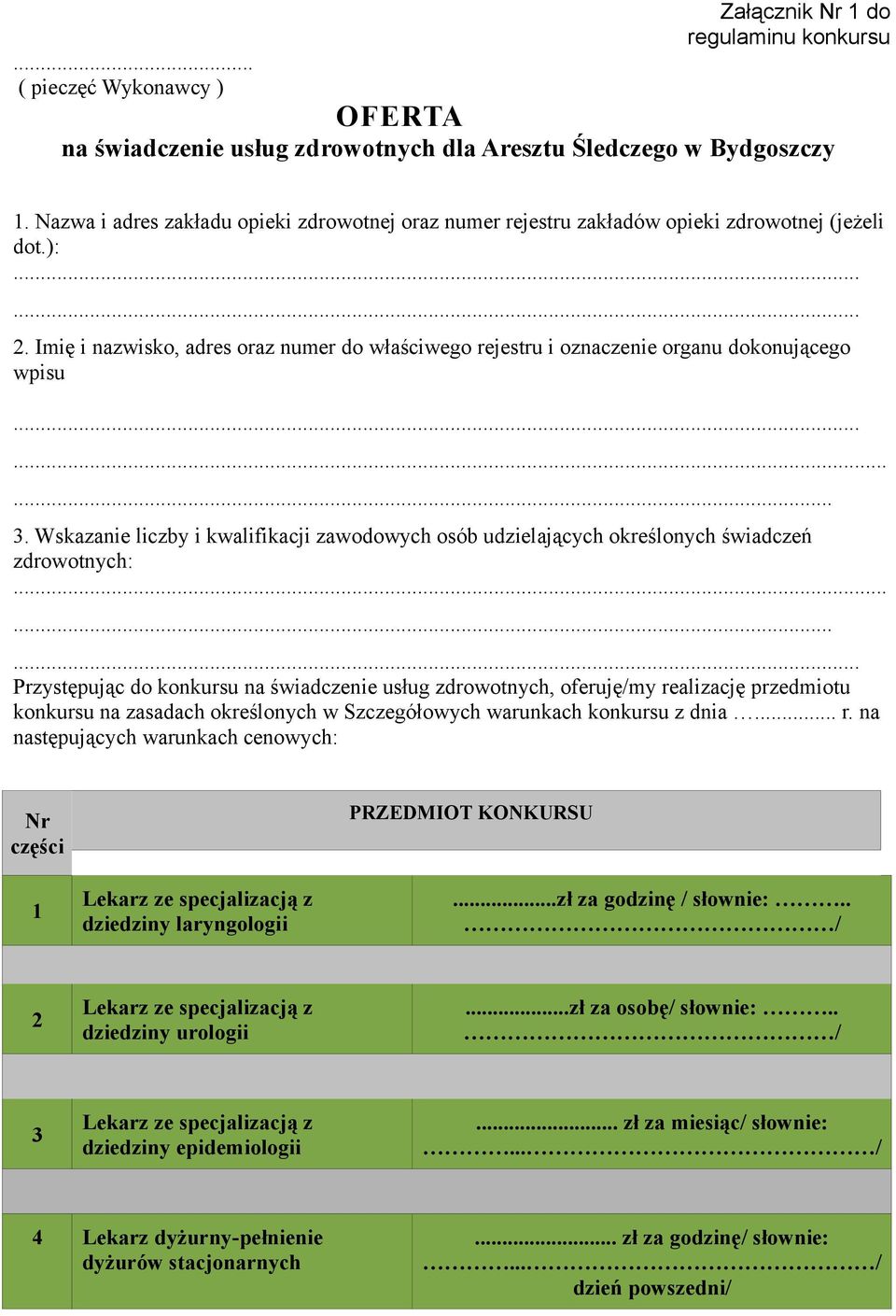 Imię i nazwisko, adres oraz numer do właściwego rejestru i oznaczenie organu dokonującego wpisu......... 3.