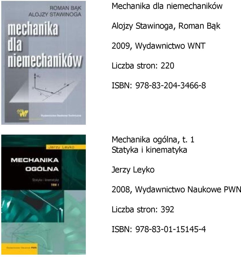 Mechanika ogólna, t.