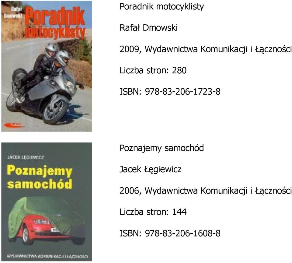 978-83-206-1723-8 Poznajemy samochód Jacek Łęgiewicz 2006,