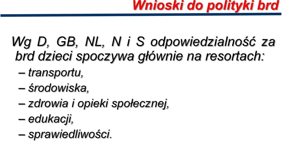 głównie na resortach: transportu, środowiska,