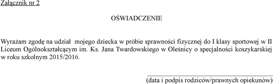 Ogólnokształcącym im. Ks.