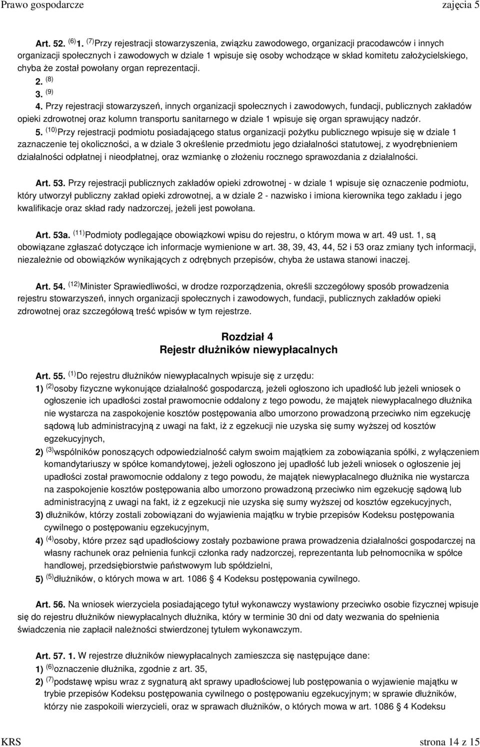 załoŝycielskiego, chyba Ŝe został powołany organ reprezentacji. 2. (8) 3. (9) 4.