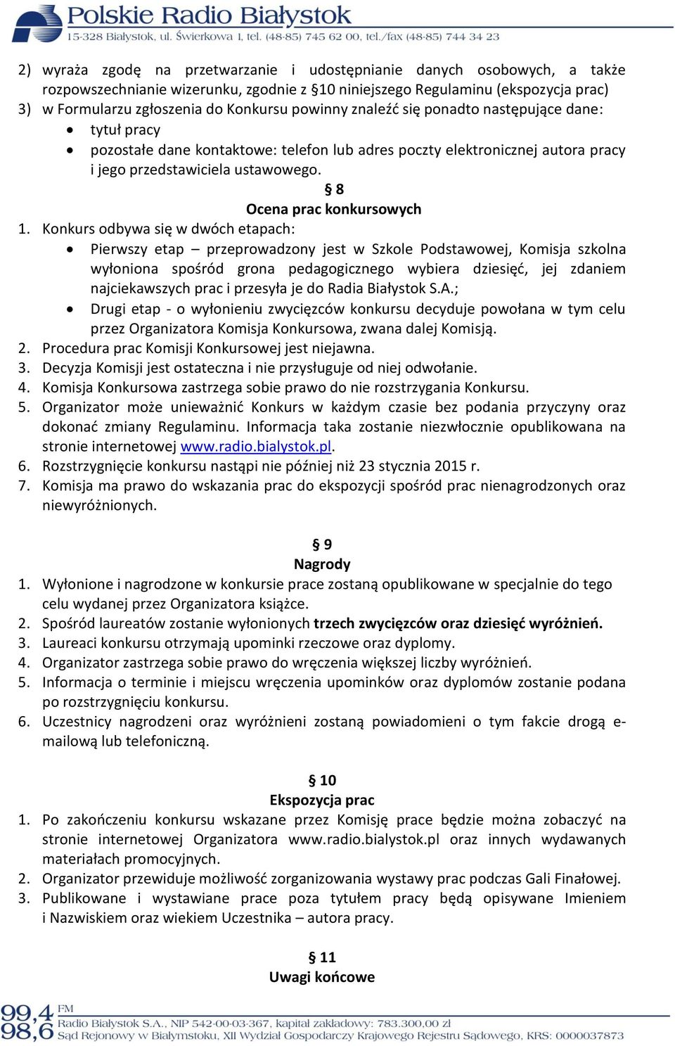 8 Ocena prac konkursowych 1.