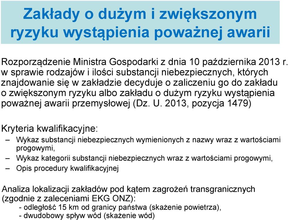 poważnej awarii przemysłowej (Dz. U.