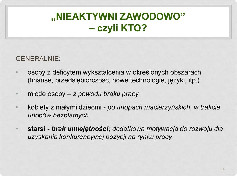 nowe technologie, języki, itp.