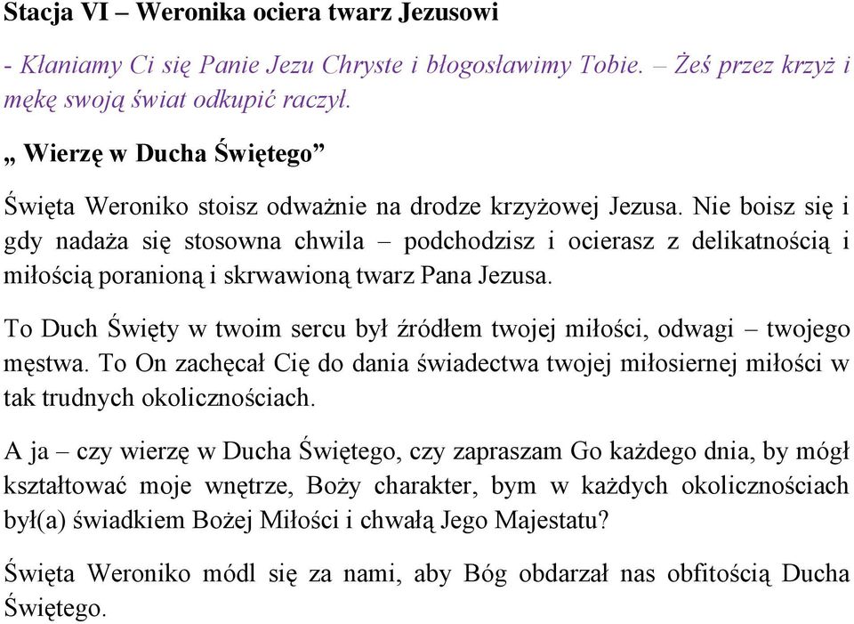 To Duch Święty w twoim sercu był źródłem twojej miłości, odwagi twojego męstwa. To On zachęcał Cię do dania świadectwa twojej miłosiernej miłości w tak trudnych okolicznościach.