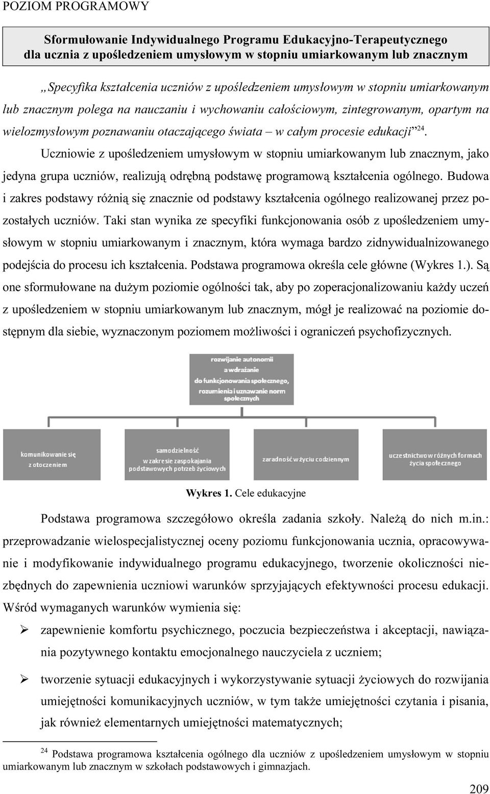edukacji 24. Uczniowie z upośledzeniem umysłowym w stopniu umiarkowanym lub znacznym, jako jedyna grupa uczniów, realizują odrębną podstawę programową kształcenia ogólnego.
