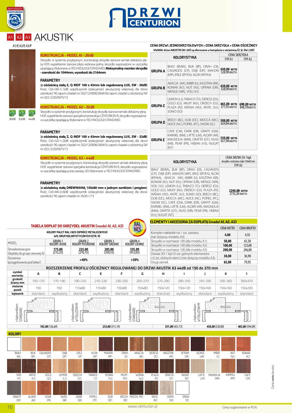 Maksymalny rozmiar skrzydła - szerokość do 1044mm, wysokość do 2164mm.