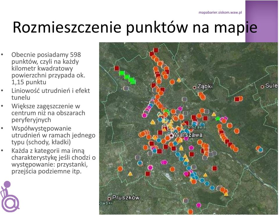 1,15 punktu Liniowość utrudnień i efekt tunelu Większe zagęszczenie w centrum niż na obszarach